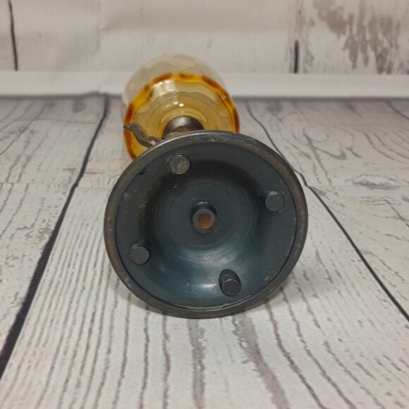 Putti Cherub Angel Votive Candle Holder Cast Metal Amber Glass Bowl 8" - Picture 11 of 13